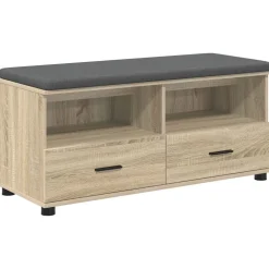 vidaXL Hallbænk Sonoma eg 100 x 38 x 46 cm Kunstigt træ og stof