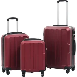 vidaXL hardcase-kuffertsæt 3 stk. ABS rødvinsfarvet