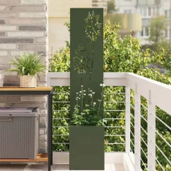 vidaXL Have privatliv skærm Olivengrøn 32 x 150 cm Koldvalset stål