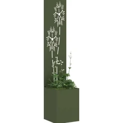 vidaXL Have privatliv skærm Olivengrøn 32 x 150 cm Koldvalset stål