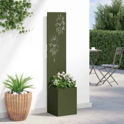 vidaXL Have privatliv skærm Olivengrøn 32 x 150 cm Koldvalset stål