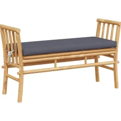vidaXL Havebænk med pude Brun 110 x 38 x 65cm Bambus