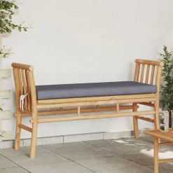 vidaXL Havebænk med pude Brun 110 x 38 x 65cm Bambus