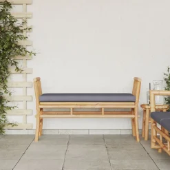 vidaXL Havebænk med pude Brun 110 x 38 x 65cm Bambus