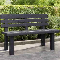vidaXL havebænk 110x52x71 cm polypropylen antracitgrå
