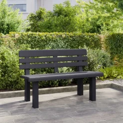 vidaXL havebænk 110x52x71 cm polypropylen antracitgrå