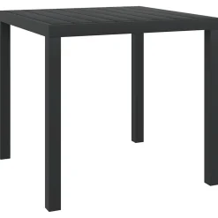 vidaXL havebord WPC aluminium 80 x 80 x 74 cm sort