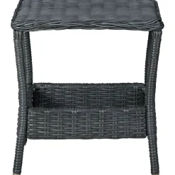 vidaXL havebord 45x45x46,5 cm polyrattan mørkegrå
