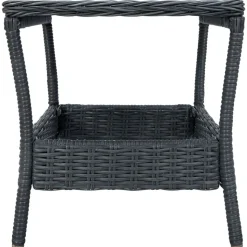 vidaXL havebord 45x45x46,5 cm polyrattan mørkegrå