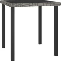 vidaXL havebord 70x70x73 cm polyrattan grå