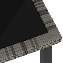vidaXL havebord 70x70x73 cm polyrattan grå