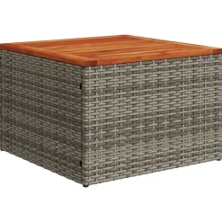 vidaXL havebord 55x55x37 cm polyrattan og akacietræ grå