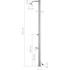 vidaXL havebruser med grå bund 220 cm rustfrit stål