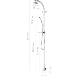vidaXL havebruser med grå bund 220 cm aluminium