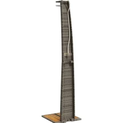 vidaXL havebruser 55x60x224 cm polyrattan og akacietræ grå