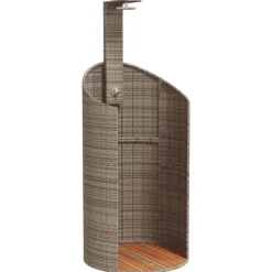vidaXL havebruser 100x100x241,5 cm polyrattan og akacietræ grå