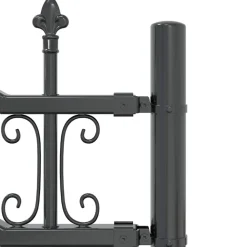 vidaXL Havehegn Kampen Grå 240 x 118 cm Pulverlakeret Stål