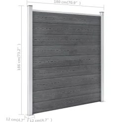 vidaXL havehegn WPC 1564 x 186 cm grå
