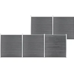 vidaXL havehegn WPC 872 x 186 cm grå