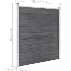 vidaXL havehegn WPC 353 x 186 cm grå