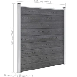 vidaXL havehegn WPC 1218 x 186 cm grå