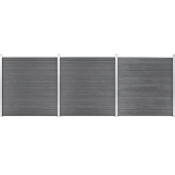 vidaXL havehegn WPC 526 x 186 cm grå