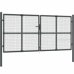 vidaXL havelåge i net antracitgrå 300x125 cm galvaniseret stål