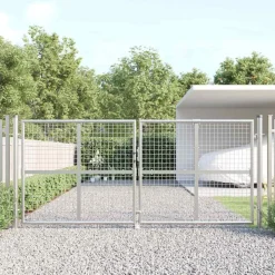 vidaXL havelåge i net sølv 300x125 cm galvaniseret stål