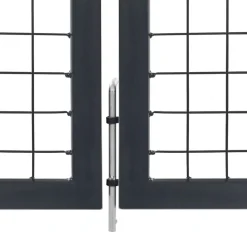 vidaXL havelåge med stolper stål 350x100 cm antracitgrå