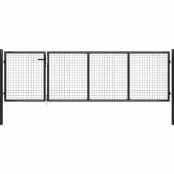 vidaXL havelåge stål 350x75 cm antracitgrå