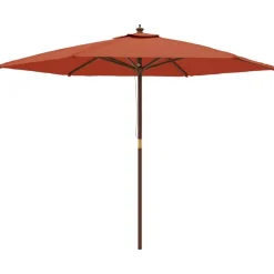 vidaXL haveparasol med træstang 299x240 cm terrakotta
