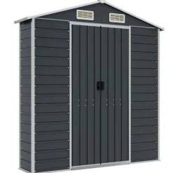 vidaXL haveskur 191x130x198 cm galvaniseret stål antracitgrå