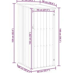 vidaXL haveskur 87x98x159 cm galvaniseret stål grå