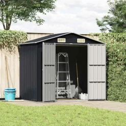 vidaXL haveskur 205x129x183 cm galvaniseret stål antracitgrå