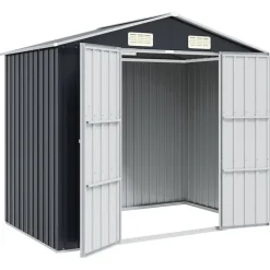 vidaXL haveskur 205x129x183 cm galvaniseret stål antracitgrå