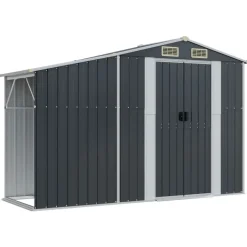 vidaXL haveskur 277x93x179 cm galvaniseret stål antracitgrå