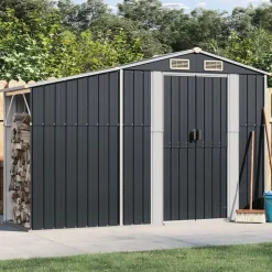 vidaXL haveskur 277x93x179 cm galvaniseret stål antracitgrå