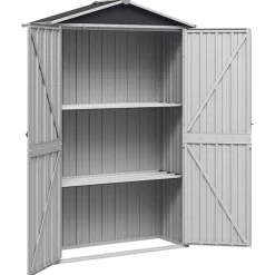 vidaXL haveskur 116x45x175 cm galvaniseret stål antracitgrå