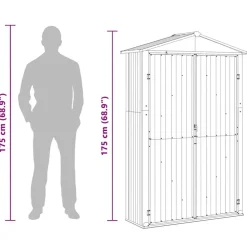 vidaXL haveskur 116x45x175 cm galvaniseret stål antracitgrå