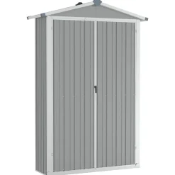 vidaXL haveskur 116x45x175 cm galvaniseret stål grå