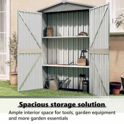 vidaXL haveskur 116x45x175 cm galvaniseret stål grå