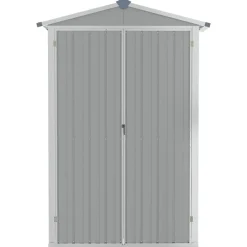 vidaXL haveskur 116x45x175 cm galvaniseret stål grå