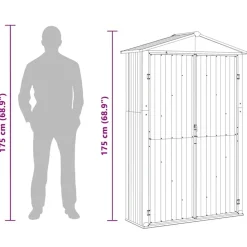 vidaXL haveskur 116x45x175 cm galvaniseret stål grå