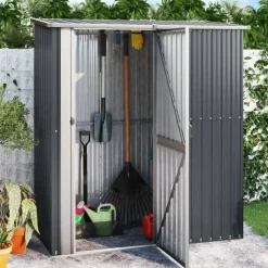 vidaXL haveskur 180,5x97x209,5 galvaniseret stål antracitgrå