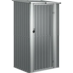 vidaXL haveskur 118,5x97x209,5 galvaniseret stål grå