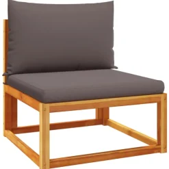 vidaXL havesofa uden armlæn med hynder træ akacie og rattan