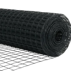 vidaXL Hegn med post Grå 0,4 x 10 m Stål og PVC
