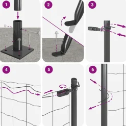 vidaXL Hegn med post Grå 0,4 x 10 m Stål og PVC