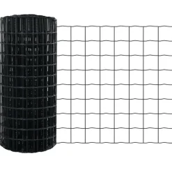 vidaXL Hegn med post Grå 0,4 x 10 m Stål og PVC