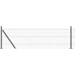 vidaXL Hegn med post Grå 0,4 x 10 m Stål og PVC